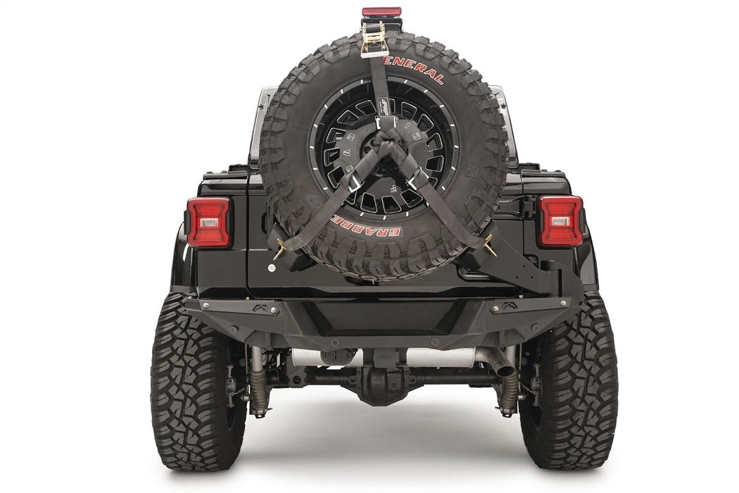 Fab Fours JL2070-1 Spare Tire Carrier; 2 Stage Black Powder Coated; Slant Back Tire Carrier; - Truck Part Superstore