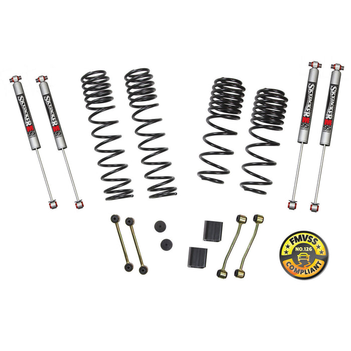 Skyjacker JL20BPMLT Long Travel Series Suspension Lift Kit w/Shocks 2-2.5 Inch Lift 18-19 Jeep Wrangler Sport 18-19 Jeep Wrangler Sport S Incl. Long Travel Coil Springs Extended Sway Bar Links Bump Stop Extensions Long Travel M95 Monotube Shocks Skyj - Truck Part Superstore