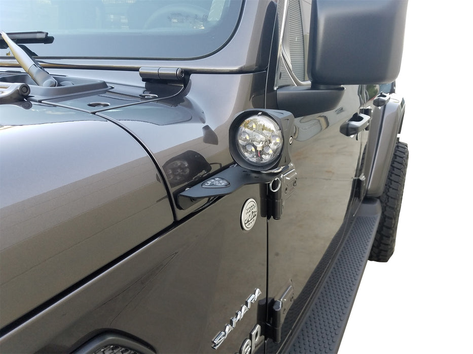 Carr 210291 JL 180 Degree Light Mount Brackets; XP3 Black; (Driver/Pass Side Mtg Brkts) - Truck Part Superstore