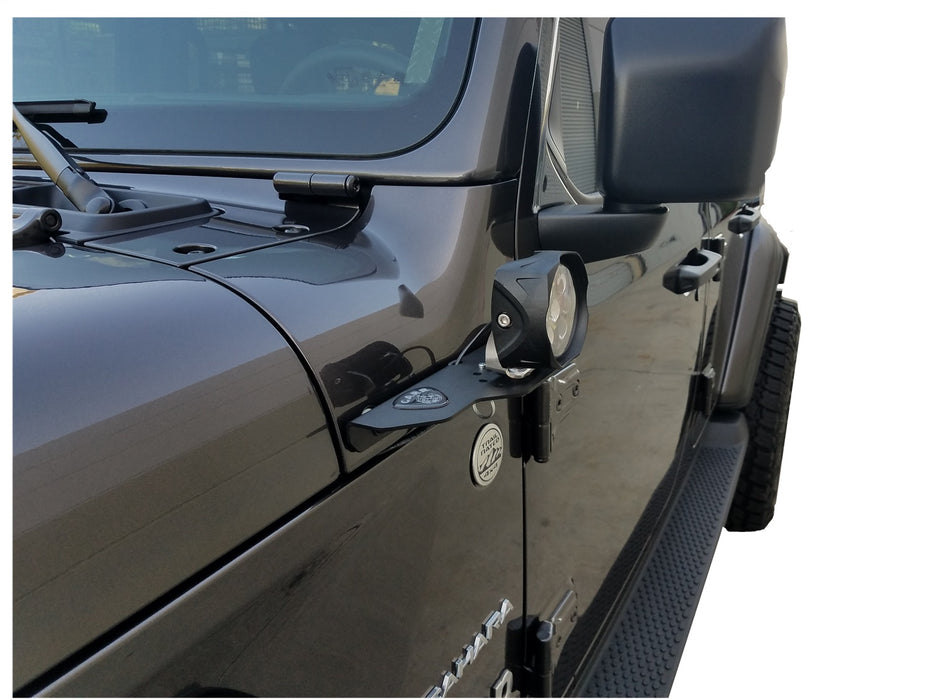 Carr 210291 JL 180 Degree Light Mount Brackets; XP3 Black; (Driver/Pass Side Mtg Brkts) - Truck Part Superstore