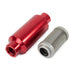 Top Street Performance JM1022R 40 Micron Stainless Steel Fuel Filter with Red Aluminum Housing - Truck Part Superstore
