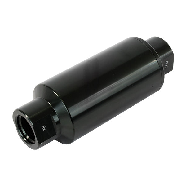 Top Street Performance JM1023BK 100 Micron Stainless Steel Fuel Filter with Black Aluminum Housing - Truck Part Superstore