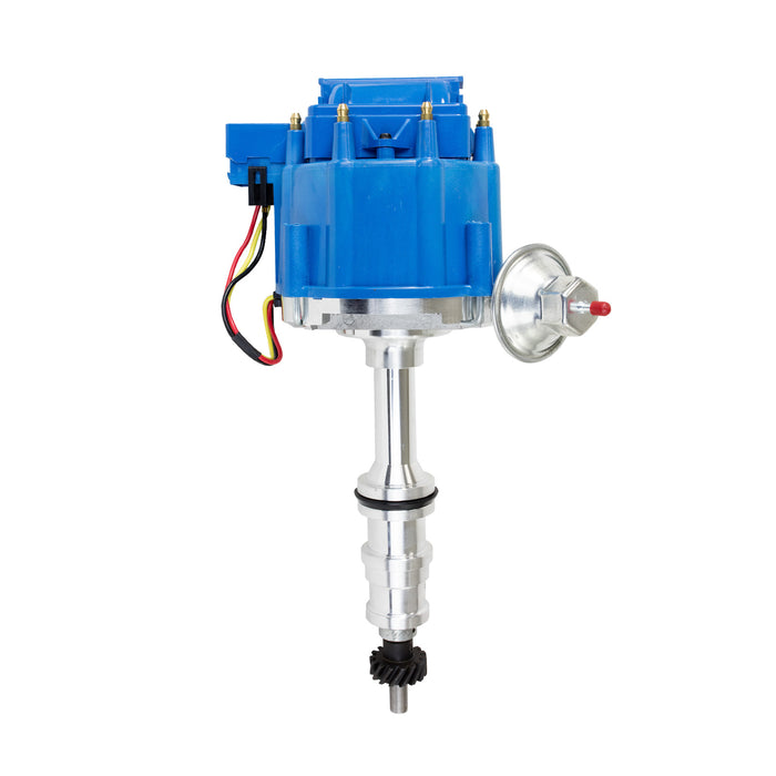 Top Street Performance JM6508-5BL HEI Distributor; Ford FE V8 (330; 361; 391) HD Trucks with 5/16" Shaft; Blue - Truck Part Superstore