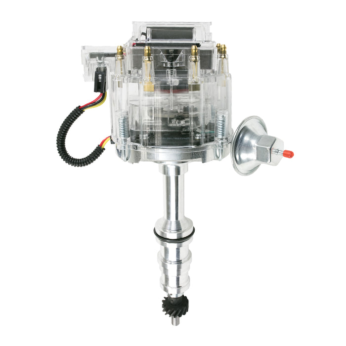 Top Street Performance JM6508-5CL HEI Distributor; Ford FE V8 (330; 361; 391) HD Trucks with 5/16" Shaft; Clear - Truck Part Superstore
