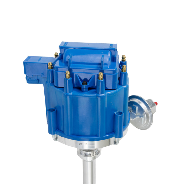 Top Street Performance JM6508-5BL HEI Distributor; Ford FE V8 (330; 361; 391) HD Trucks with 5/16" Shaft; Blue - Truck Part Superstore