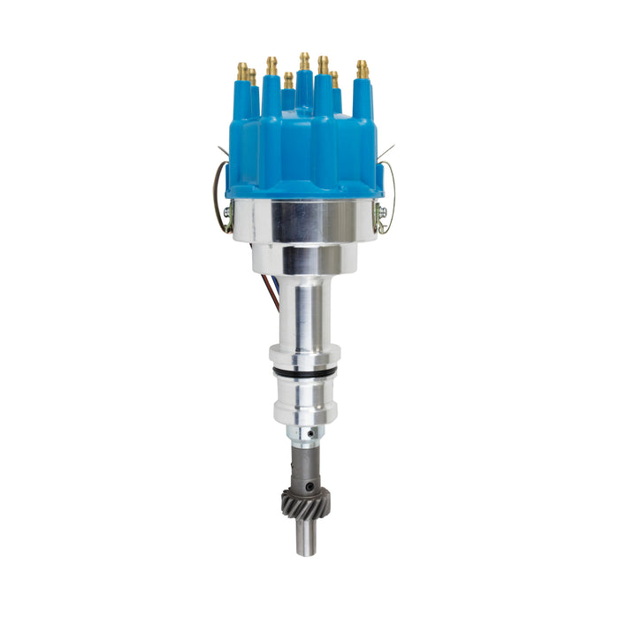Top Street Performance JM6610BL Ford Small Block 351W V8 Pro Billet Distributor with Blue Cap - Truck Part Superstore