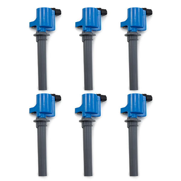 Top Street Performance JM6804-6 Blue/Grey 2000-2008 Ford/Mazda V6 35,000 Volt Ignition Coil - Truck Part Superstore