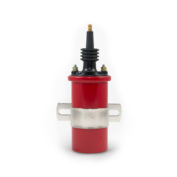 Top Street Performance JM6928R Red Oil-Filled Male Socket Canister Style 45,000 Volt Ignition Coil - Truck Part Superstore