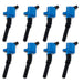 Top Street Performance JM6945-8 Blue 1999-2014 Ford/Lincoln/Mercury V8/V10 25,000 Volt Ignition Coil - Set of 8 - Truck Part Superstore