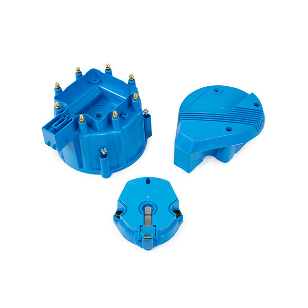 Top Street Performance JM6950BL HEI Distributor Super Cap and Rotor Kit; 8 Cylinder Male; Blue - Truck Part Superstore