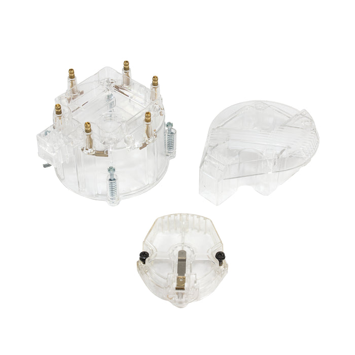 Top Street Performance JM6952CL HEI Distributor Super Cap and Rotor Kit; 6 Cylinder Male; Clear - Truck Part Superstore