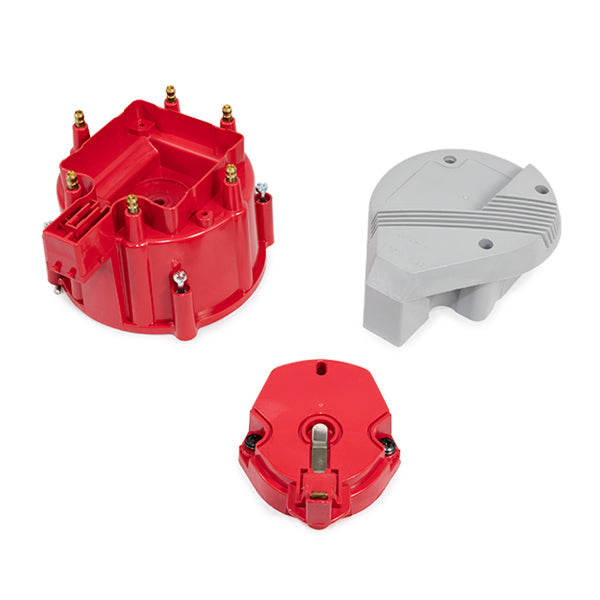 Top Street Performance JM6952GY HEI Distributor Super Cap and Rotor Kit; 6 Cylinder Male; Grey - Truck Part Superstore