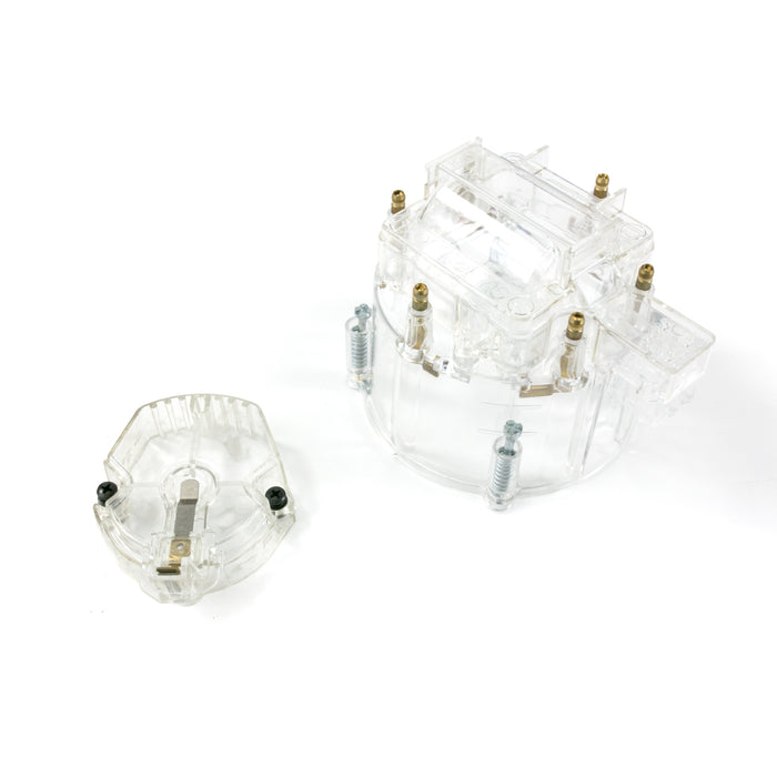 Top Street Performance JM6953CL HEI Distributor Standard Cap and Rotor Kit; 6 Cylinder Male; Clear - Truck Part Superstore
