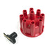 Top Street Performance JM6972R Red 8 Cylinder Pro Billet/Ready to Run Distributor Female Cap and Rotor Kit - Truck Part Superstore