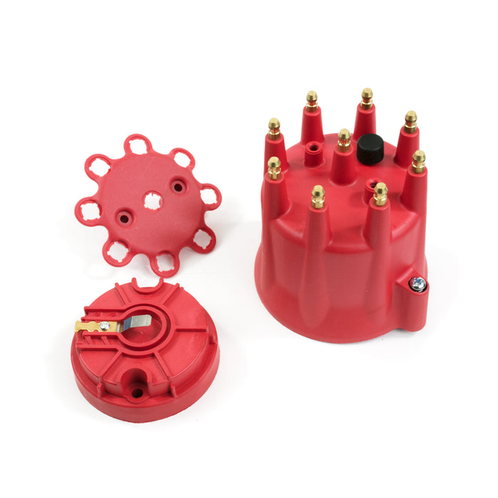 Top Street Performance JM6973R Pro Series Distributor Cap and Rotor Kit; 8 Cylinder Male; Red - Truck Part Superstore