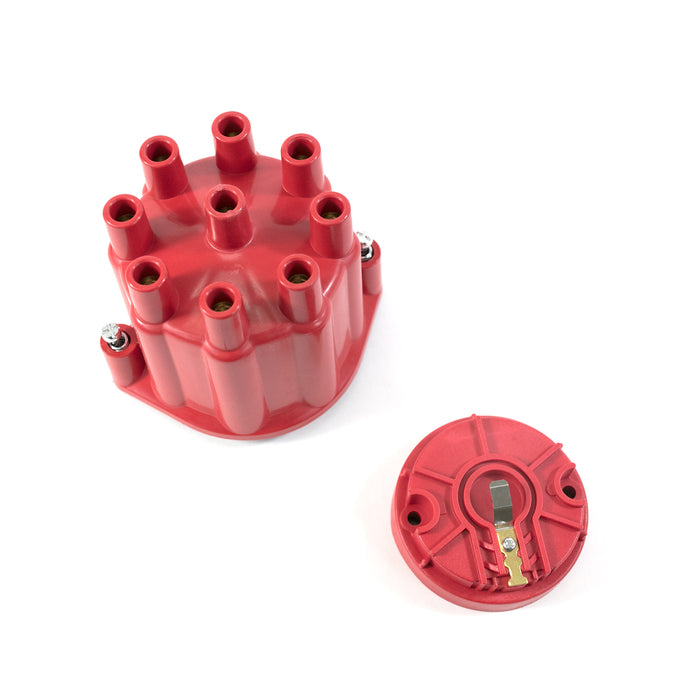Top Street Performance JM6974R Pro Series Distributor Cap and Rotor Kit; 8 Cylinder Female; Red - Truck Part Superstore