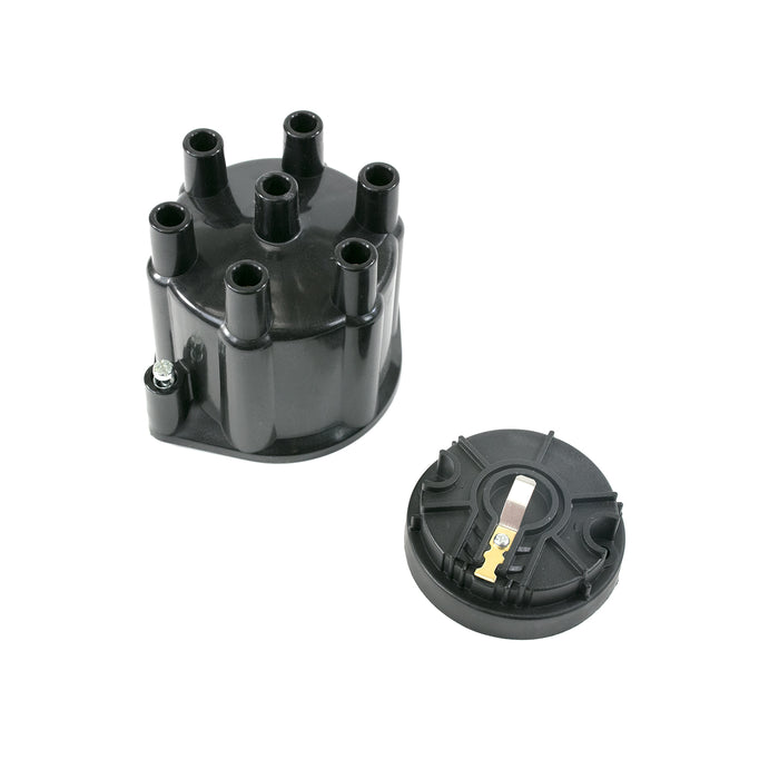 Top Street Performance JM6976BK Pro Series Distributor Cap and Rotor Kit; 6 Cylinder Female; Black - Truck Part Superstore