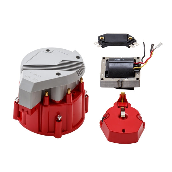 Top Street Performance JM6991GY HEI Distributor Super Cap Tune Up Kit; 8 Cylinder Male; Grey - Truck Part Superstore