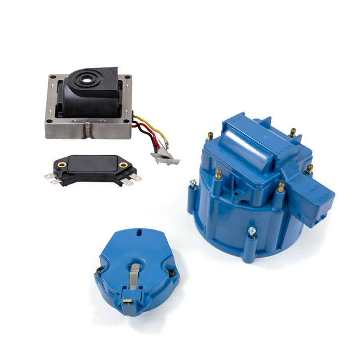 Top Street Performance JM6994BL HEI Distributor Standard Cap Tune Up Kit; 6 Cylinder Male; Blue - Truck Part Superstore