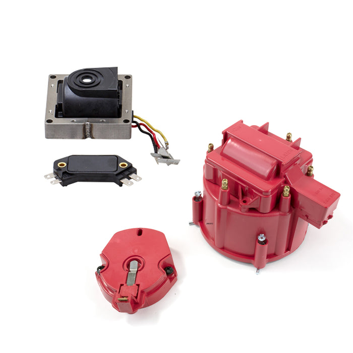 Top Street Performance JM6994R HEI Distributor Standard Cap Tune Up Kit; 6 Cylinder Male; Red - Truck Part Superstore