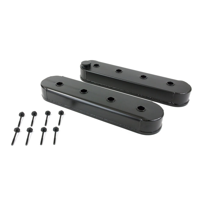 Top Street Performance JM8081-5BK Valve Covers; Fab. Alum.; wthout Coil Mounts LSX; Black - Truck Part Superstore