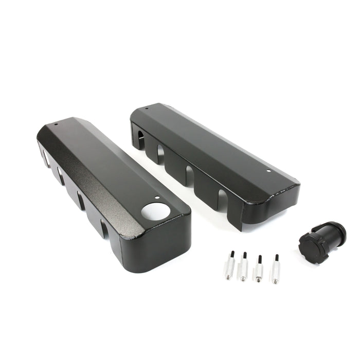 Top Street Performance JM8081-7BK GM LSX V8 (4.8L-5.7L) Black Fabricated Aluminum Coil Covers - Truck Part Superstore