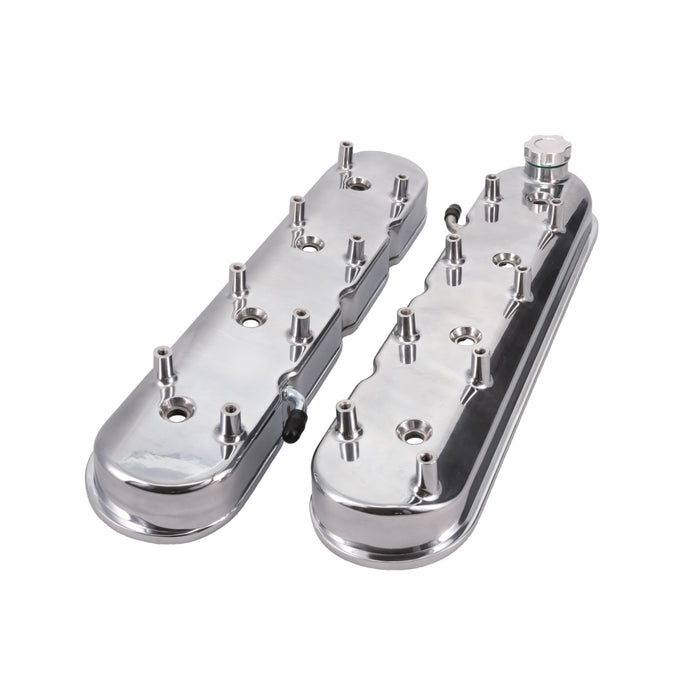 Top Street Performance JM8082-1P Valve Covers; Cast Alum.; with Coil Mounts LS; Polished - Truck Part Superstore