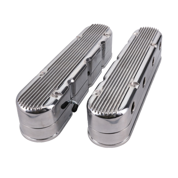 Top Street Performance JM8082-2P Valve Covers; Finned Cast Alum.; with Coil Covers LS; Polished - Truck Part Superstore