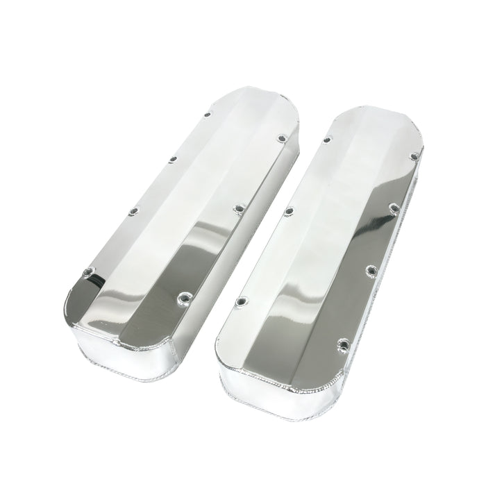 Top Street Performance JM8092-2P Valve Covers; Fab. Alum.; Long Bolt wthout Holes BBC; Polished - Truck Part Superstore