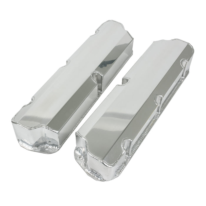 Top Street Performance JM8093-3CA Valve Covers; Fab. Alum.; Short Bolt wthout Holes SBF; Clear Anodized - Truck Part Superstore