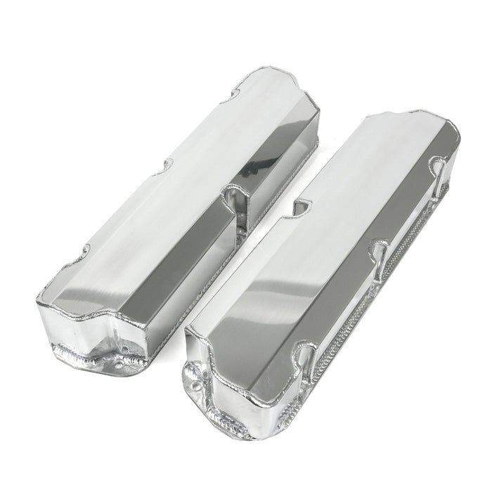Top Street Performance JM8093-3P Valve Covers; Fab. Alum.; Short Bolt wthout Holes SBF; Polished - Truck Part Superstore