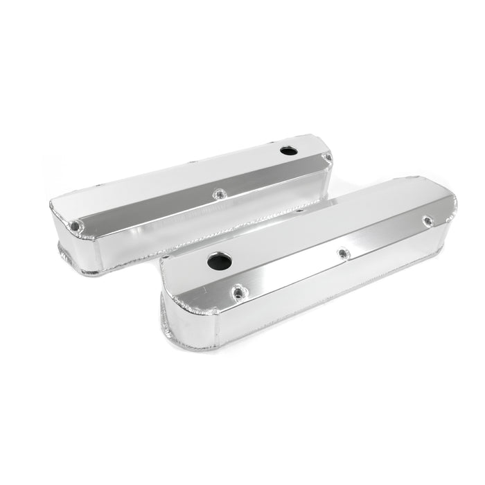 Top Street Performance JM8093-7CA Valve Covers; Fab. Alum.; Long Bolt with Holes SBF; Clear Anodized - Truck Part Superstore