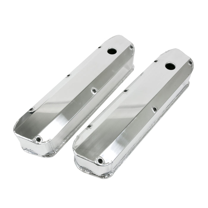Top Street Performance JM8093-7P Valve Covers; Fab. Alum.; Long Bolt with Holes SBF; Polished - Truck Part Superstore