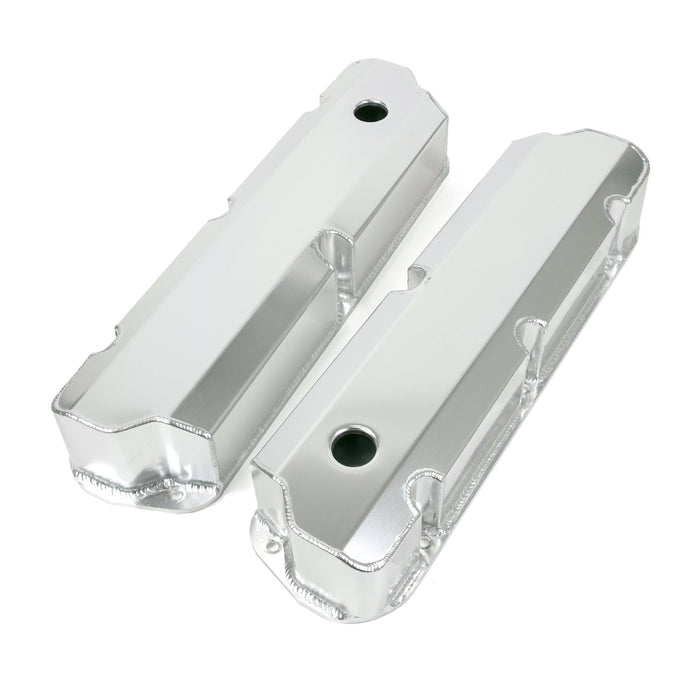 Top Street Performance JM8093-8CA Valve Covers; Fab. Alum.; Short Bolt with Holes SBF; Clear Anodized - Truck Part Superstore