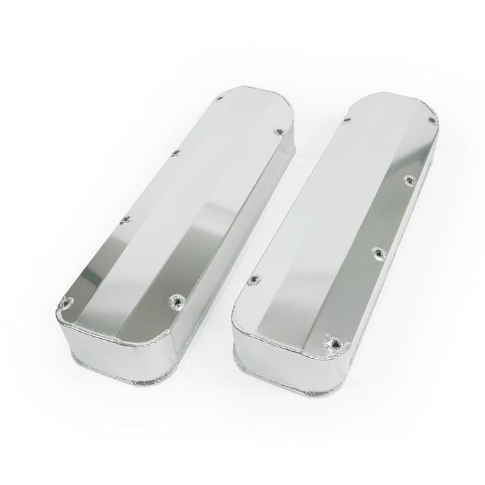 Top Street Performance JM8094-2CA Valve Covers; Fab. Alum.; Long Bolt wthout Holes BBF; Clear Anodized - Truck Part Superstore