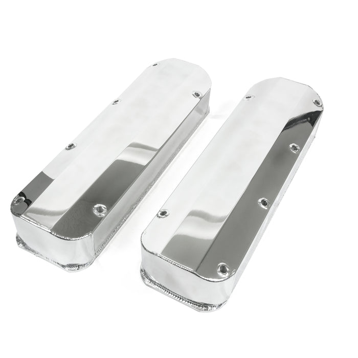 Top Street Performance JM8094-2P Valve Covers; Fab. Alum.; Long Bolt wthout Holes BBF; Polished - Truck Part Superstore