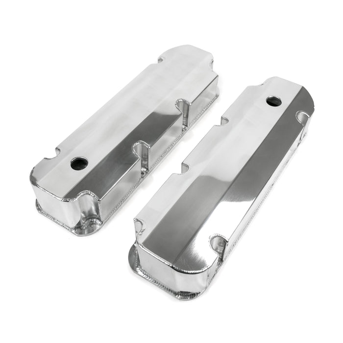 Top Street Performance JM8094-8P Valve Covers; Fab. Alum.; Short Bolt with Holes BBF; Polished - Truck Part Superstore