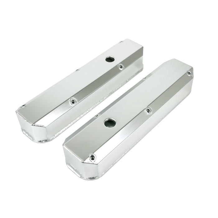 Top Street Performance JM8096-7CA Valve Covers; Fab. Alum.; Long Bolt with Holes Chrysler SB; Clear Anodized - Truck Part Superstore