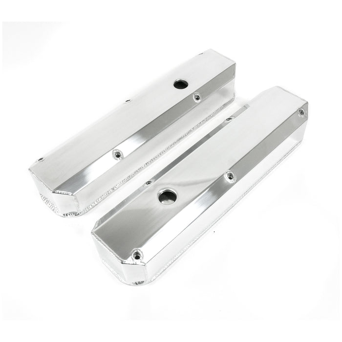 Top Street Performance JM8096-7P Valve Covers; Fab. Alum.; Long Bolt with Holes Chrysler SB; Polished - Truck Part Superstore