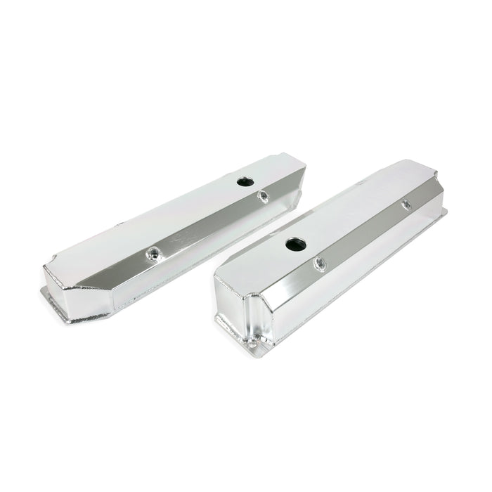Top Street Performance JM8097-7CA Valve Covers; Fab. Alum.; Long Bolt with Holes Chrysler BB; Clear Anodized - Truck Part Superstore