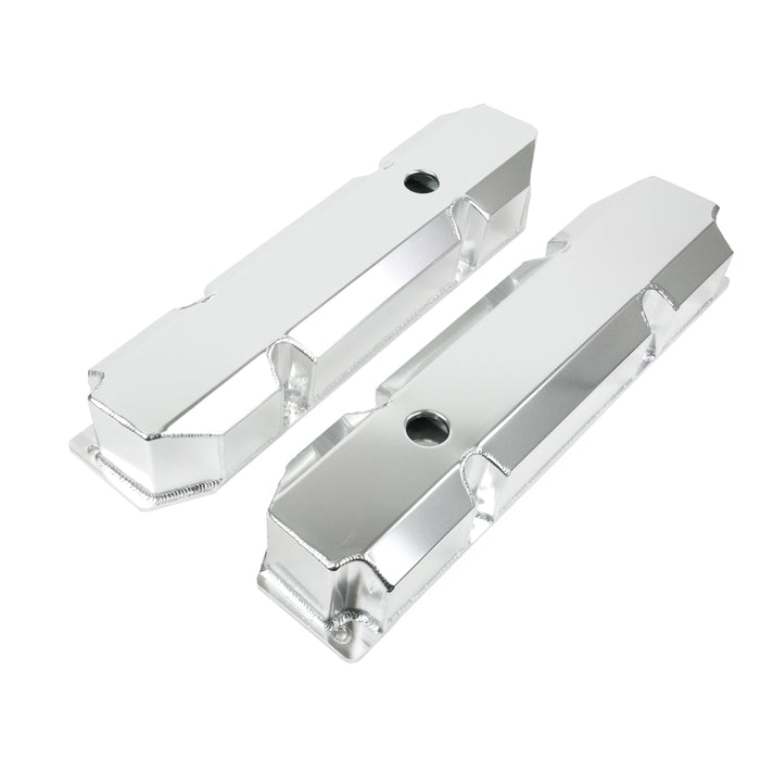 Top Street Performance JM8097-8CA Valve Covers; Fab. Alum.; Short Bolt with Holes Chrysler BB; Clear Anodized - Truck Part Superstore