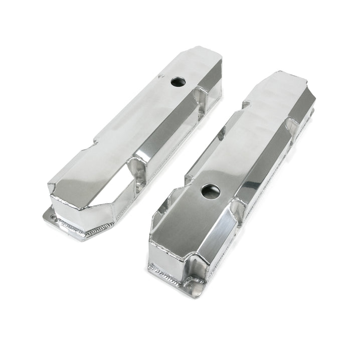 Top Street Performance JM8097-8P Valve Covers; Fab. Alum.; Short Bolt with Holes Chrysler BB; Polished - Truck Part Superstore