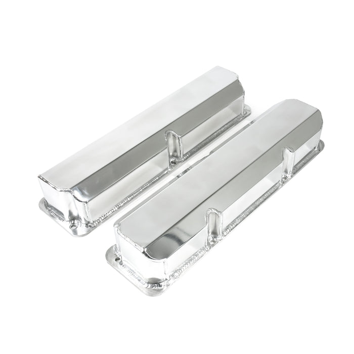 Top Street Performance JM8098-3CA Valve Covers; Fab. Alum.; Short Bolt wthout Holes Ford FE; Clear Anodized - Truck Part Superstore