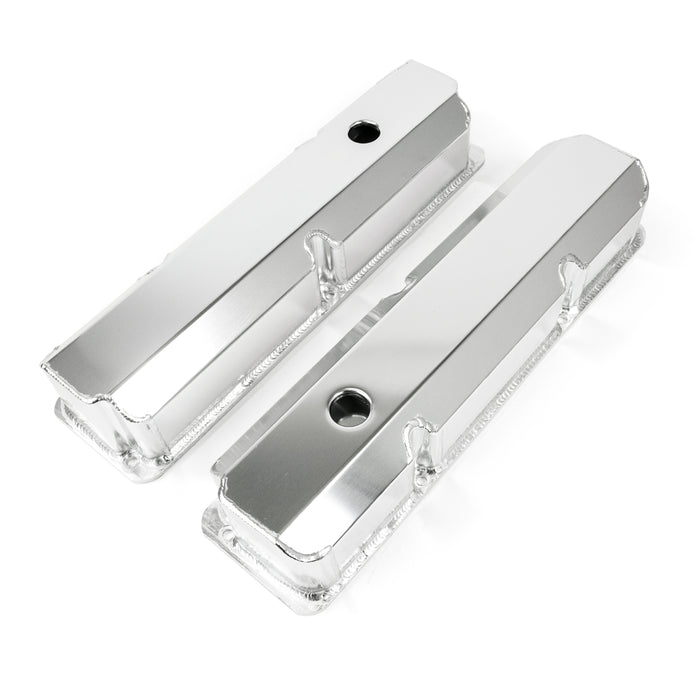 Top Street Performance JM8098-8CA Valve Covers; Fab. Alum.; Short Bolt with Holes Ford FE; Clear Anodized - Truck Part Superstore