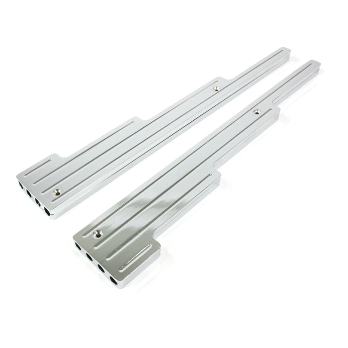Top Street Performance JM9002C Wire Looms; 9mm Ball Milled Aluminum Perimeter Bolt Valve Covers; Chrome - Truck Part Superstore