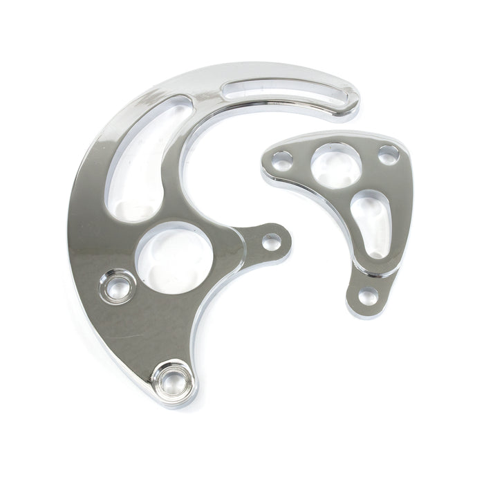 Top Street Performance JM9115C Power Steering Saginaw Bracket; Aluminum BBC Long Water Pump; Chrome - Truck Part Superstore