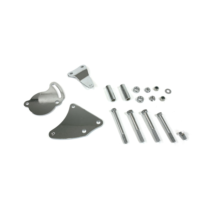 Top Street Performance JM9116C Power Steering Type II Bracket; Steel SBC/BBC Short Water Pump; Chrome - Truck Part Superstore