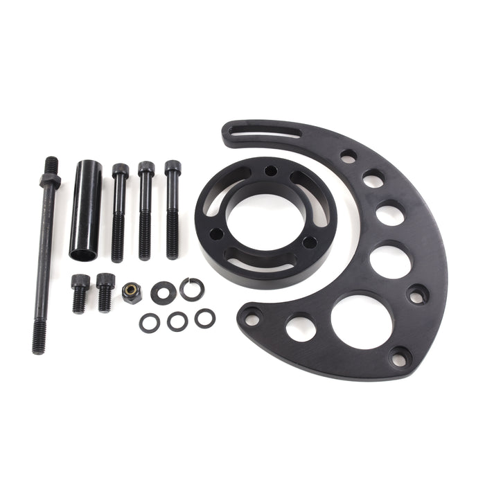 Top Street Performance JM9123BK Alternator 10SI Bracket; Aluminum BBC High-mount Long Water Pump; Black - Truck Part Superstore
