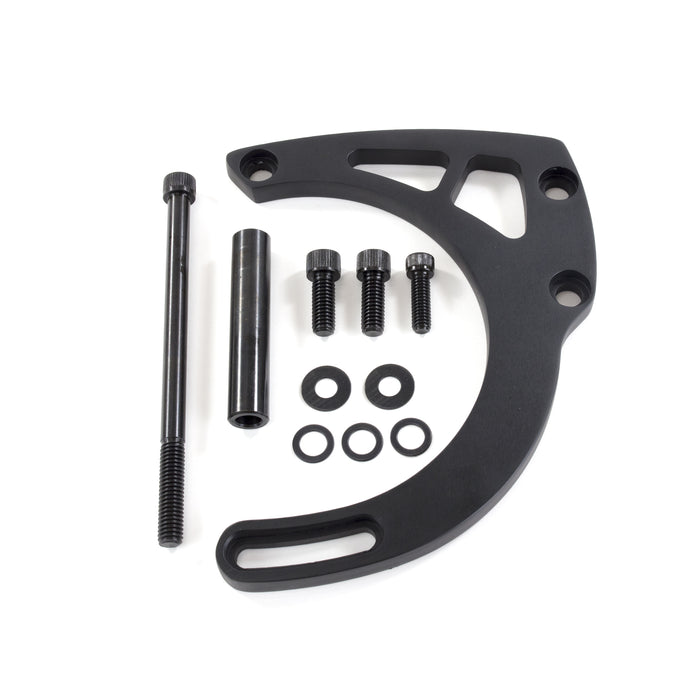 Top Street Performance JM9131BK Alternator 10SI Bracket; Aluminum SBC Mid-mount Long Water Pump; Black - Truck Part Superstore