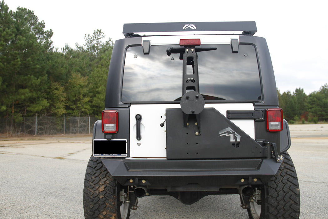 Fab Fours JP-Y1261T-1 Off The Door Tire Carrier; 2 Stage Black Powder Coated; Needs Base Bumper; - Truck Part Superstore